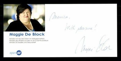 Maggie de Block Autogrammkarte Original Signiert # BC G 34929
