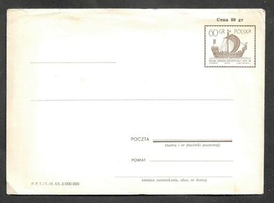 Ganzsache Polen Wertstempel Segelschiffe Umschlag U 40 postfrisch