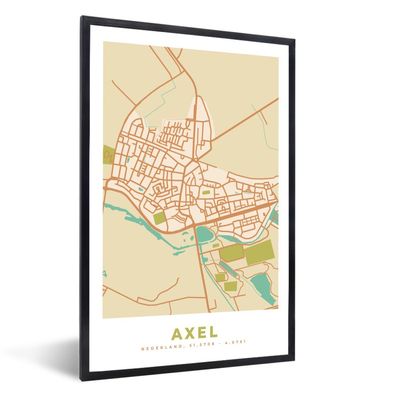Poster - 60x90 cm - Stadtplan - Axel - Vintage