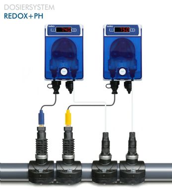 MKS Dosieranlagen SET SEKO Poolone PH + CHLOR (REDOX) mit Elektroden & Zubehör
