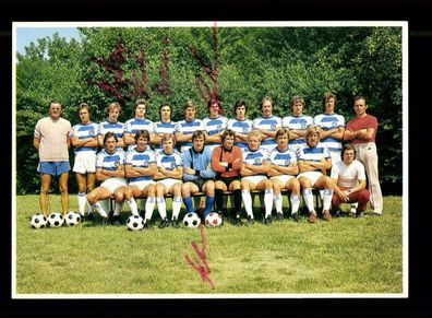 Original Bergmann Mannschaftskarte MSV Duisburg 1976-77 5x Original Signiert