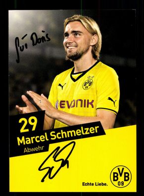 Marcel Schmelzer Autogrammkarte Borussia Dortmund 2013-14 Original Signiert + 2