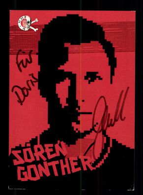 Sören Gonther Autogrammkarte FC St. Pauli 2016-17 Original Signiert + 2