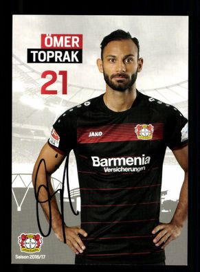 Ömer Toprak Autogrammkarte Bayer Leverkusen 2016-17 Original Signiert