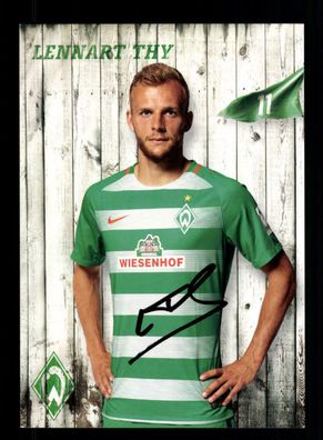Lennart Thy Autogrammkarte Werder Bremen 2016-17 Original Signiert