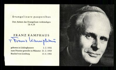 Franz Kamphaus Bischof von Limburg Original Signiert # BC G 34738
