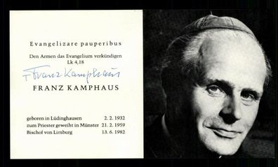 Franz Kamphaus Bischof von Limburg Original Signiert # BC G 34737