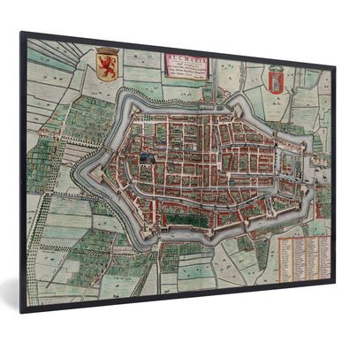 Poster - 90x60 cm - Grundriss - Vintage - Alkmaar