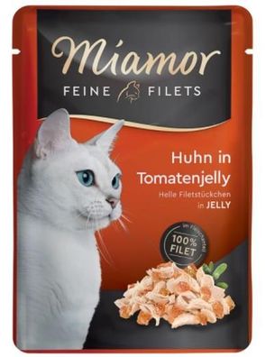 Miamor - Feine Filets ¦ Huhn in Tomatenjelly - 24 x 100g ¦ nasses Katzenfutter in ...