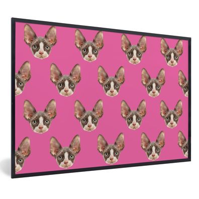 Poster - 120x80 cm - Haustier - Rosa - Muster