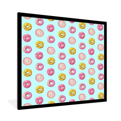 Poster - 40x40 cm - Farben - Muster - Donut