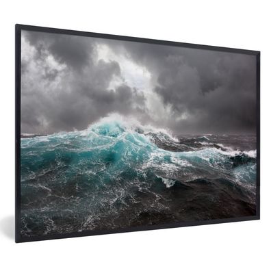 Poster - 90x60 cm - Ozean - Sturm - Welle