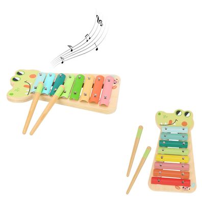 Tooky Toy Kinder Musikspielzeug Xylophon TF570 Holz zwei Klangstäbe acht Töne