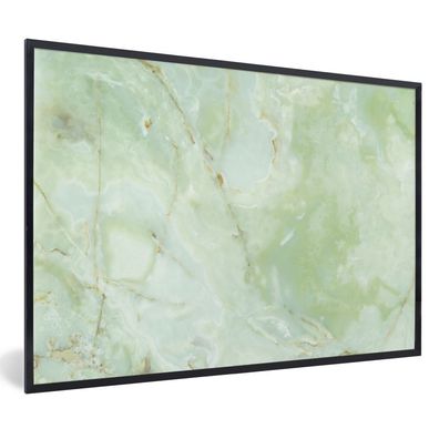 Poster - 90x60 cm - Marmor - Jade - Grün