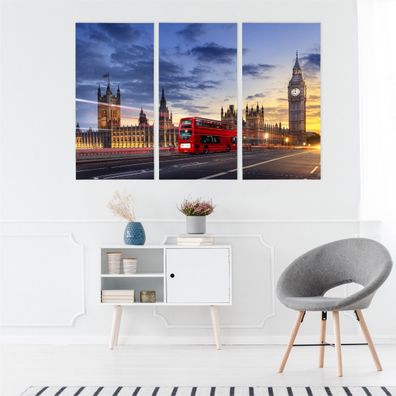 Leinwand Bilder SET 3-Teilig BIG BEN London City 3D Wandbilder xxl 2239