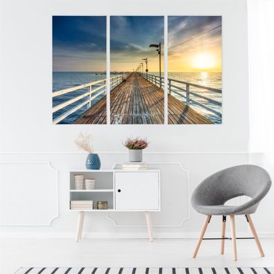 Leinwand Bilder SET 3-Teilig Ostsee PIER 3D Wandbilder xxl 2269