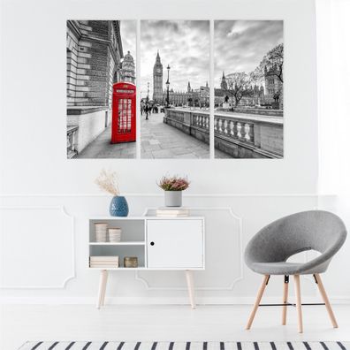 Leinwand Bilder SET 3-Teilig BIG BEN London Schuppen 3D Wandbilder xxl 2274
