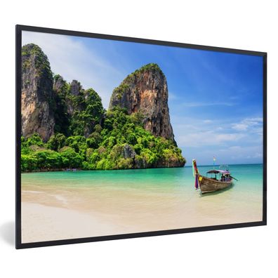 Poster - 120x80 cm - Strand - Meer - Thailand - Boot