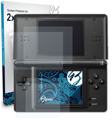 Bruni 2x Schutzfolie kompatibel mit Nintendo DS-Lite Folie