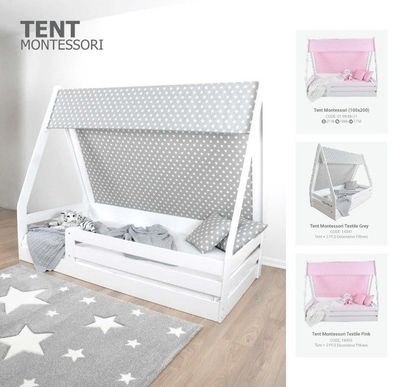 Almila Kinderbett Tenty in Weiß 100x200 cm