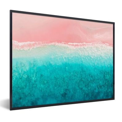 Poster - 80x60 cm - Strand - Meer - Rosa