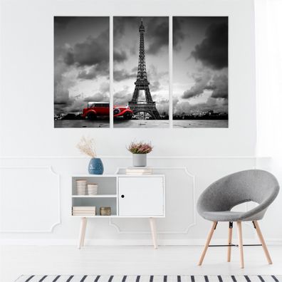 Leinwand Bilder SET 3-Teilig Romantischer Paris 3D-Dekor Wandbilder xxl 2364