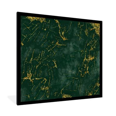 Poster - 40x40 cm - Marmor - Smaragd - Gold