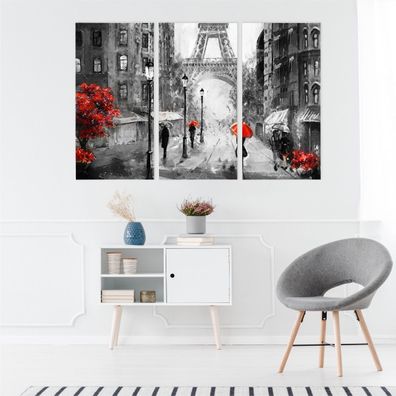 Leinwand Bilder SET 3-Teilig Pariser Herbst Landschaft 3D Wandbilder xxl 2390