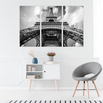 Leinwand Bilder SET 3-Teilig Eiffelturm 3D Paris Objekt Wandbilder xxl 2405