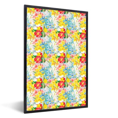 Poster - 40x60 cm - Blumen - Sommer - Muster
