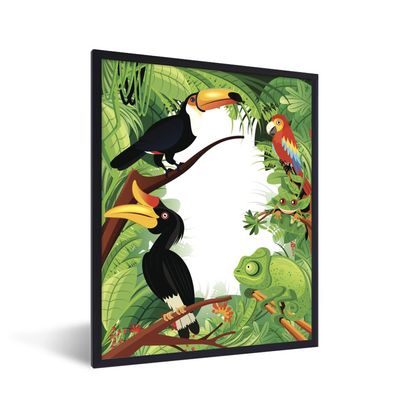 Poster - 60x80 cm - Regenwald - Wilde Tiere - Illustration
