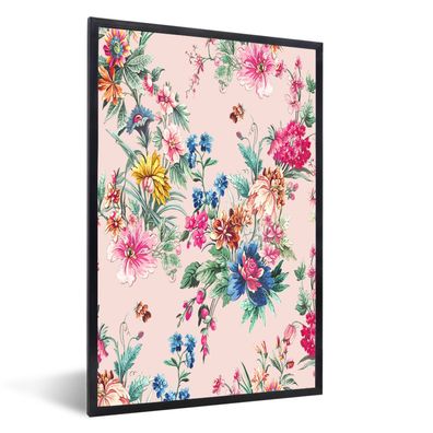 Poster - 40x60 cm - Blumen - Pastell - Vintage