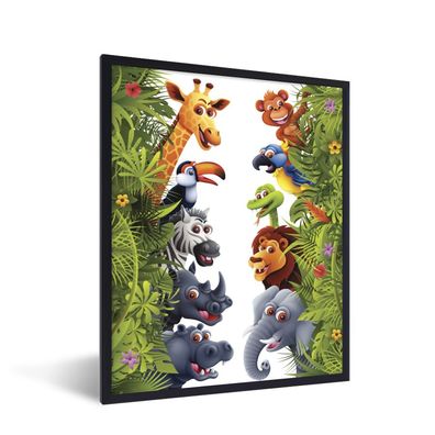 Poster - 30x40 cm - Dschungel - Tiere - Illustration