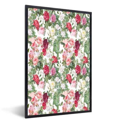 Poster - 40x60 cm - Blumen - Vintage - Rosen