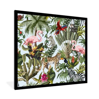 Poster - 40x40 cm - Tiere - Dschungel - Farben