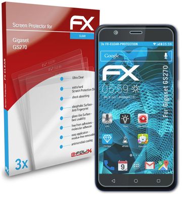 atFoliX 3x Schutzfolie kompatibel mit Gigaset GS270 Displayschutzfolie klar