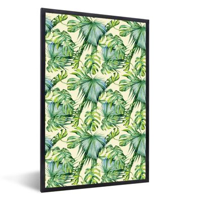 Poster - 80x120 cm - Vintage - Muster - Monstera