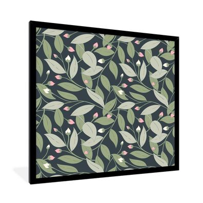 Poster - 40x40 cm - Blumen - Blätter - Patterns