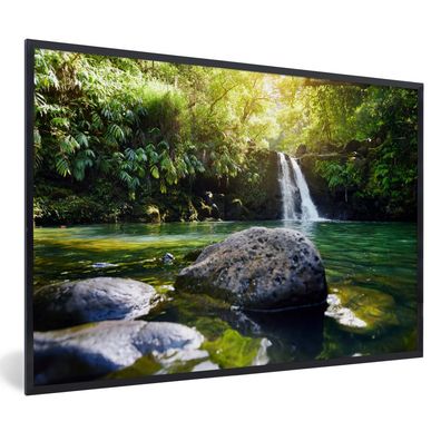 Poster - 60x40 cm - Wasserfall - Dschungel - Vereinigte Staaten