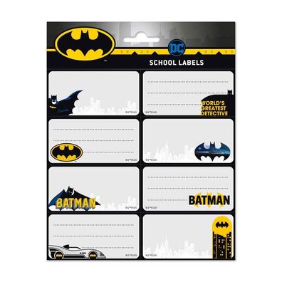 DC Comics Batman Etiketten zum Beschriften Schulbedarf Schule School