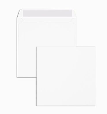 100 Briefumschläge Weiß 200x200 mm mit Haftklebung