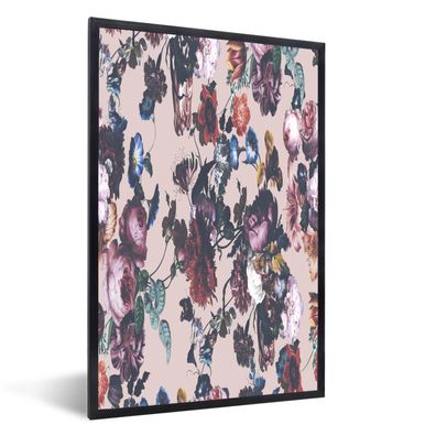 Poster - 40x60 cm - Blumen - Farben - Pastell