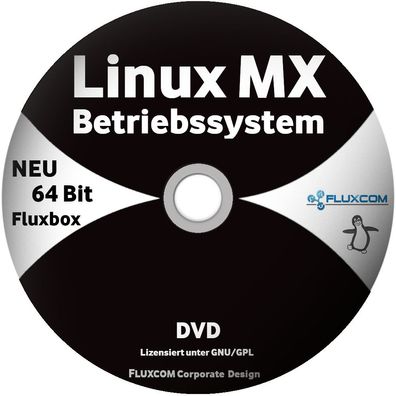 LINUX MX 23 Fluxbox DVD, Live-System 64 Bit Betriebssystem, mit Anleitung