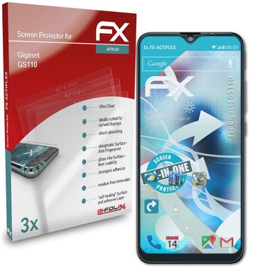 atFoliX 3x Schutzfolie kompatibel mit Gigaset GS110 Folie klar&flexibel