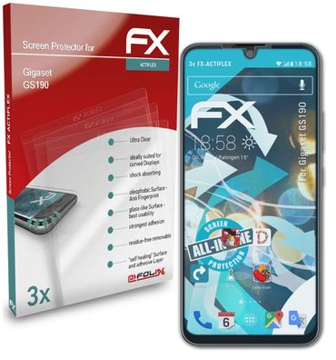 atFoliX 3x Schutzfolie kompatibel mit Gigaset GS190 Folie klar&flexibel