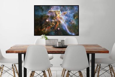 Poster - 90x60 cm - Galaxie - Sterne - Licht