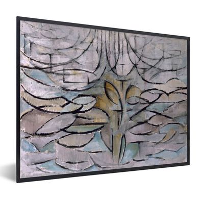Poster - 80x60 cm - Blühender Apfelbaum - Piet Mondrian