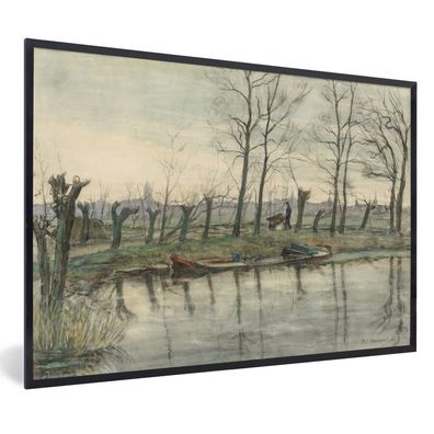 Poster - 30x20 cm - Amsterdamer Skyline aus dem Westen - Piet Mondrian