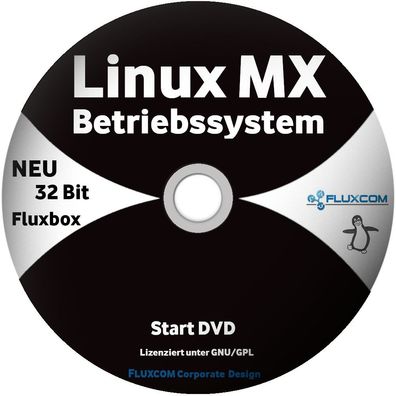 LINUX MX 21 Fluxbox 32 Bit DVD, Live-System Betriebssystem, mit Anleitung