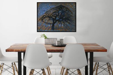 Poster - 80x60 cm - Blauer Apfelbaum - Piet Mondrian